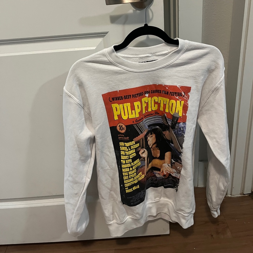 Size small white pulp fiction hoodie